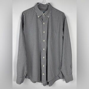 Peter Millar Brown, Blue & White Checkered Plaid Button Up Shirt Men’s XL